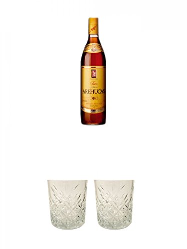 Arehucas Carta Oro 0,7 Liter Kanarische Inseln + Rum Glas 1 Stück + Rum Glas 1 Stück