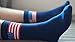 Trump America USA Flag Socks - Father's Day Gifts for Dad Grandfather Presents - Blue Terry
