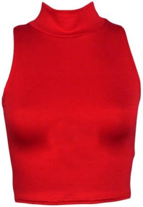 womens sleeveless (polo neck crop top (aqa) Women's sleeveless polo neck Tip (36 / 38 (uk 8â10 
