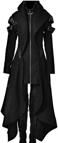ainr Women's New Plus Size Irregular Steampunk Hem Hooded Coat Jacket