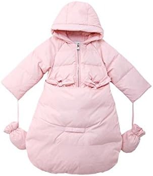 OCEANKIDS Baby Girls Newborn Pram Down Bunting Snowsuit Detachable Bottom Pink 18M 12-18 Months