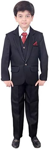 Arshia Fashions Boys Five Piece Coat Suit with Shirt Pant Waistcoat & Tie set