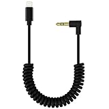 Dreamvasion Aux Cord for iPhone X 8, Spring Audio Adapter Cable with 3.5mm Headphone Jack 90 Degree [Extend to 6ft] for iPhone 7 7 Plus / 8 8 Plus / X, iPad to Car Stereo / Speaker, Support iOS 11.4