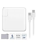 87W USB C Charger Power Adapter for MacBook Pro 15 Inch 13 Inch MacBook 12Inch MacBook Air iPad Pro 2018 2019 Include Charge Cable