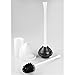 mDesign Slim Toilet Bowl Brush and Plunger Set for Bathroom Storage - White