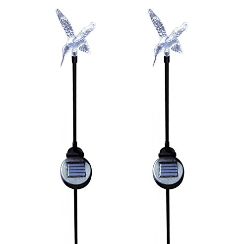 Tricod E2173 Solar Hummingbird Garden Stake Color Change Light, Medium, 2-Piece