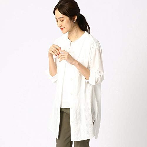 Amazon コムサ イズム Comme Ca Ism バンドカラー ロングシャツ チュニック 12 15hp07 0 L ホワイト シャツ ブラウス 通販