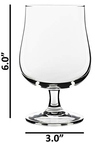 17oz USA Made Belgian Craft Beer Glasses. Tulip Style Stemmed Glassware, Set of 4 by Serami