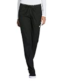 Cherokee Women's Luxe Sport Mid Rise Straight Leg Pull-on Pant, Black, XL Regular