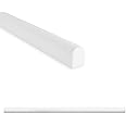 Questech Decor Tile Trim, 1/2 X 12 Inch Soho Pencil Tile Trim, Decorative Tile Edge Trim, Decorative Shower Tile Border, Kitchen Backsplash Tile Trim, Bright White Matte, 6 Pack