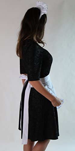 French Maid or Waitress White Headband & Apron Costume Accessory Set - Thumbnail 2