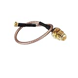 DHT Electronics RF coaxial coax cable assembly RP-SMA female to MMCX male right angle 12''