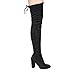 Beston GF58 Women's Drawstring Inside Zip Block Heel Snug Fit Thigh High Boots