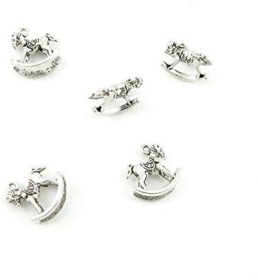 115 Pieces Jewelry Making Charms Retro Silver Tone for Necklace Pendant Bracelet Findings Vintage Bijoux Breloques Bulk H2EB3 Rocking Horse