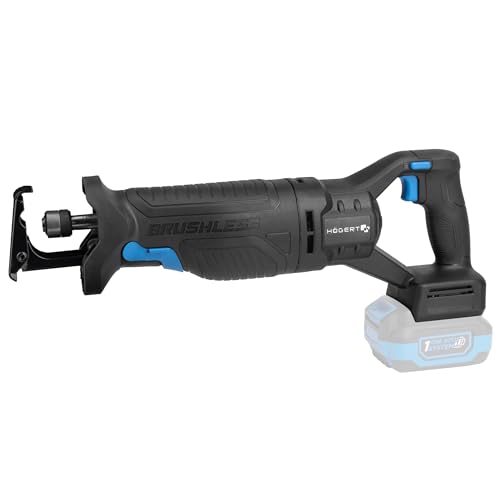HOEGERT TECHNIK Cordless Reciprocating Saw 18 V, Brushless Motor, Wireless, 0-3000 RPM, 28 mm Saw Blade Stroke, Tool-Free Blade Change, Metal Gear, Anti-Vibration Handle, Battery Not Included