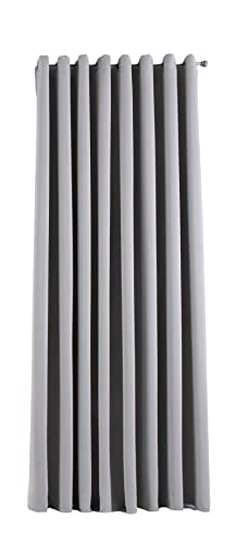 Gardinenbox 201920600 Thermal Blackout Curtain with Eyelets Sound-Absorbing Oeko-Tex UV Protection Tiebacks, 100% polyester, Gray, HxB HxB 245x295 cm cm