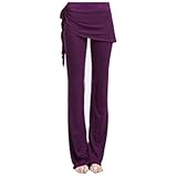 GOGO TEAM Womens Yoga Pants Belly Dance Lounge Pants with Skirt, Plus Size