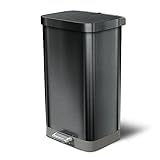 Glad Stainless Steel Step Trash Can with Clorox