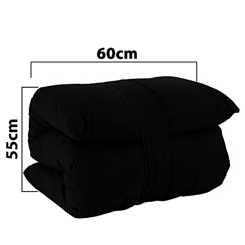 Futon Colchonete Dobrável De Espuma Solteiro Preto