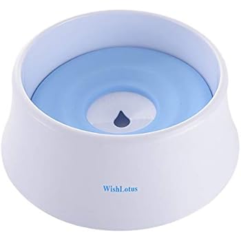 WishLotus Dog Water Bowl with Floating Disk Spill Proof Water Bowl, Anti-Overturn/Anti-Dust/Anti-Choking Anti-Overflow Bowl to Slow Down Drinking Speed for Dogs and Cats,40 oz (Blue)