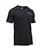 Under Armour Men's Charged Cotton V-Neck, Black (001)/Steel, Medium