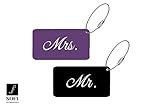 Wedding and Anniversary Gift - Elegant Mr Mrs Luggage Tags with Nice Metal Finish (Now in Pink or Purple)