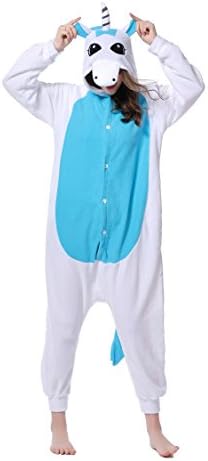 Sinism Pajamas Kigurumi Costumes Unisex Unicorn Cosplay Sleepwear for Halloween Carnival Birthday Party (S, blue)