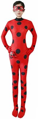 YUJUAN Halloween Ladybug Girl Cosplay Costume Jumpsuit Kids Performance Clothes Red L