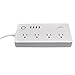 Jinvoo WiFi Smart Power Strip Surge Protector Extension Cord Multi Plug with 4 AC Outlets 4 USB Ports, No Hub Required, Works with Google Home