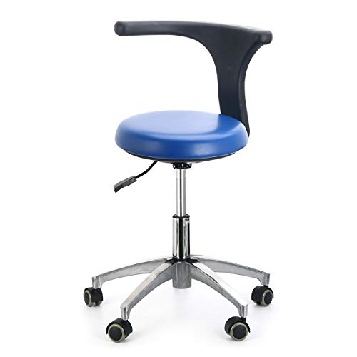 AZDENT Ergonomic Medical Doctor Stool Dentist Swivel Rolling Chair with Back Foot Rest Adjustable Dentist Stool Dental Clinic Spa Massage Salon