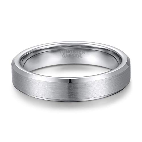 Tungsten Carbide Wedding Bands - 4mm, 6mm, 8mm Widths, Brushed Silver, Comfort Fit, Sizes 4-15 - View #9