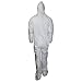 Kleenguard A10 Light Duty Coveralls 10631, Zip Front Elastic Wrists Hood Boots Breathable Material White 2XL, 25 Case