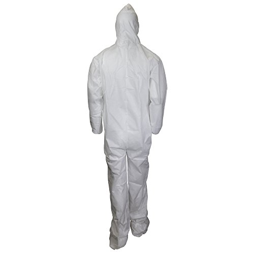 Kleenguard A10 Light Duty Coveralls (10631), Zip Front, Elastic Wrists, Hood, Boots, Breathable Material, White, 2XL, 25 / Case