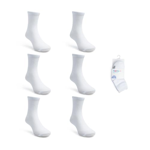 Kit Meia Pimpolho Bebe Infantil Kit com 6 Pares de Meias Lisas Branca, Tamanho 21-25, Algodão, Tamanho 1 a 3 anos Premium
