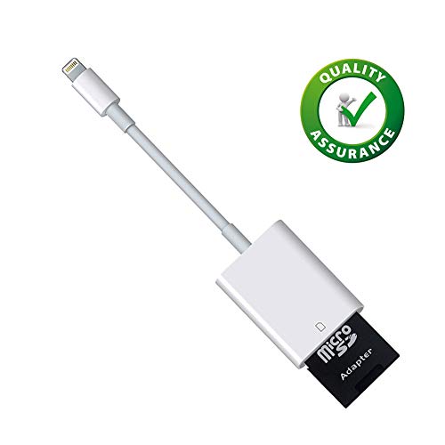 SD Card Reader, Lightning Adapter for iPhone (Requires iOS 9.2 or Later), Trail Game Cameras Viewer for iPhone X/8 Plus/8/7 Plus/7/6s Plus/6s/6 Plus/6/5/5S iPad Mini/Air, No App Required [Upgraded] - Thumbnail 7