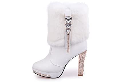 white ankle boots amazon