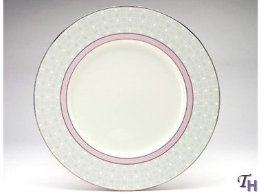 Noritake Aria Platinum Pink 9 inch Round Accent Plate
