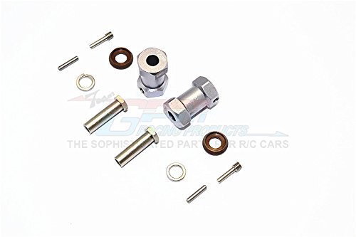 Axial RR10 Bomber Upgrade Parts Aluminum Wheel Hex Adapters 21mm Width (Use For 4mm Thread Wheel Shaft & 5mm Hole Wheel) - 1Pr Set Gray Silver