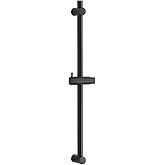 OFFO Shower Slide Bar 28 in Adjustable Installation Distance 19-27 in with 360° Adjustable Handheld Shower Head Holder for Bathroom, Screw Wall Mounted, Matte Black