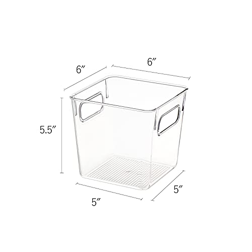 Set of 8 Refrigerator Organizer Bins (4 Large & 4 Small Plastic Storage Bins), Clear Kitchen Organization and Storage with Handles for Pantry, Cabinets, Shelves, Drawer, Freezer - Food Safe, BPA Free