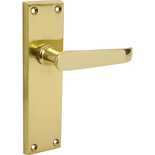 Designer Levers - Victorian Straight Lever Door Handles - Antique Brass - 1 Pair - Latch Door Handle - Interior Use - Long Latch