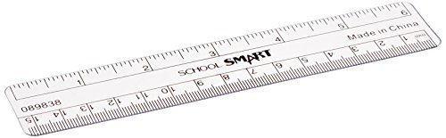 School Smart Plastic Ruler, Flexible, 6 in L, Clear - //medicalbooks.filipinodoctors.org