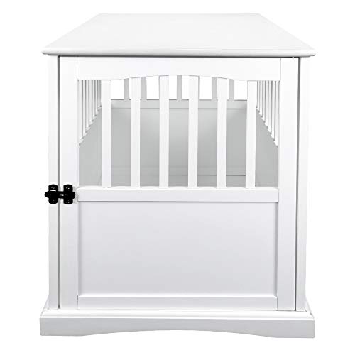 Casual Home Wooden Large Pet Crate, End Table, White 36.50" x 24.00" x