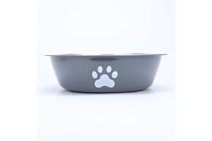 Stainless Steel Dog Cat Bowl for Whisker Fatigue, Shallow Dish with Non-Slip Base, Metal Kitten Food and Water Dish(4.3 inche