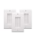 VCE 3-Pack Single Brush Wall Plate Cable Pass Through Insert for Wires, Single Gang Cable Access Strap, Wall Socket for HDTV, Home Theater Systems - White UL Listed primary