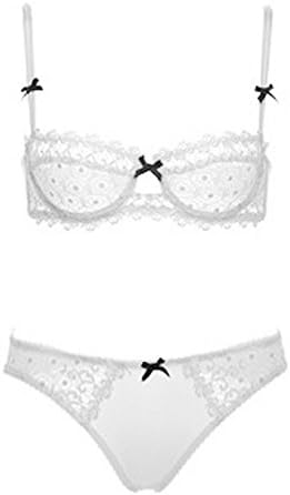 Lefox Women's Lumiere Lace Unlined Balconette Bra and Panty Set