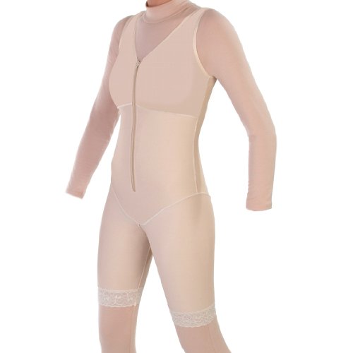 Post Surgical Lipo Tummy Tuck Compression Garment - Cosmetic bbl Surgical Body Shaper | Contour : Style 27 (Large Beige)