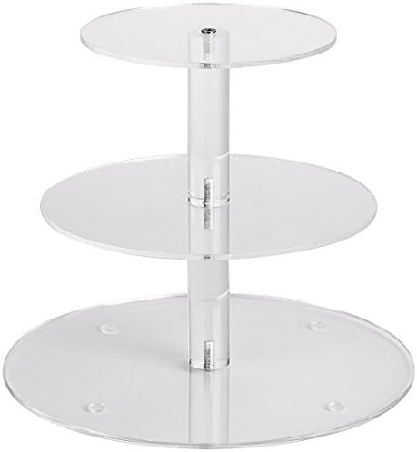 3-Tier Cupcake Stand Top Grade Clear Acrylic Party Tree Tower Cake Dessert Round Display Use for Christmas Wedding Engagement Birthday