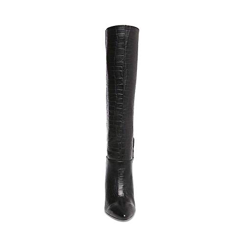 Steve-Madden-Womens-Fenix-Leather-Pointed-Toe-Knee-High-Black-Croco-Size-75