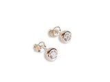 Cz Stud Earrings - Bezel Set in Sterling Silver - Cubic Zirconia Earrings